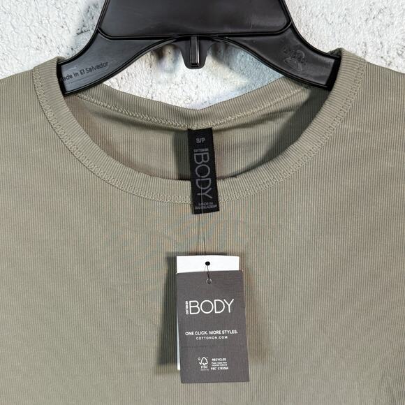 Cotton on Women's Active Rib Gym T-shirt - Dusty Khaki small - Picture 4 of 6